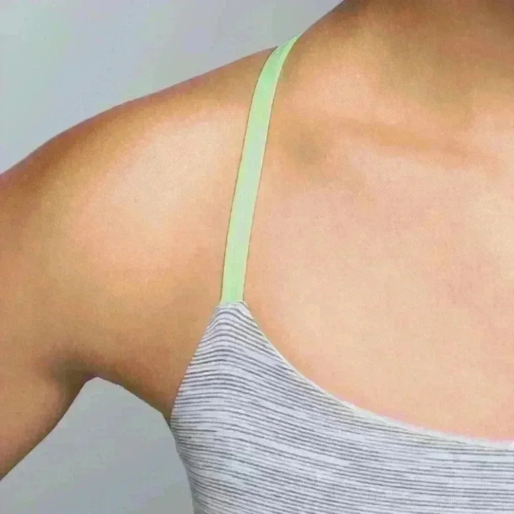 Lululemon Dancing Warrior Tank We Are From Space Silver Spoon Clear Mint Size 10 - Picture 5 of 8